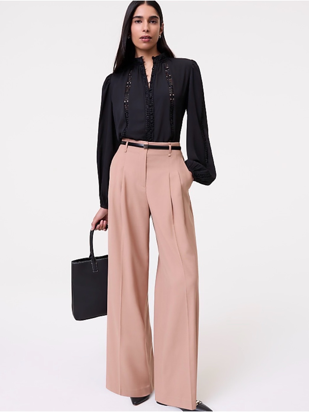 NWT Ann Taylor Wide Leg Trousers in Blush Taupe